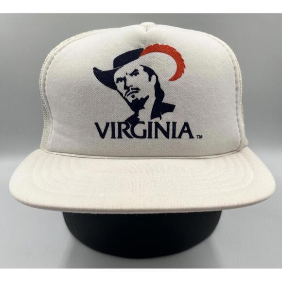 Rare Vintage Virginia Cavaliers Hat Snapback Trucker Feather Logo Yupoong Korea - Picture 1 of 7
